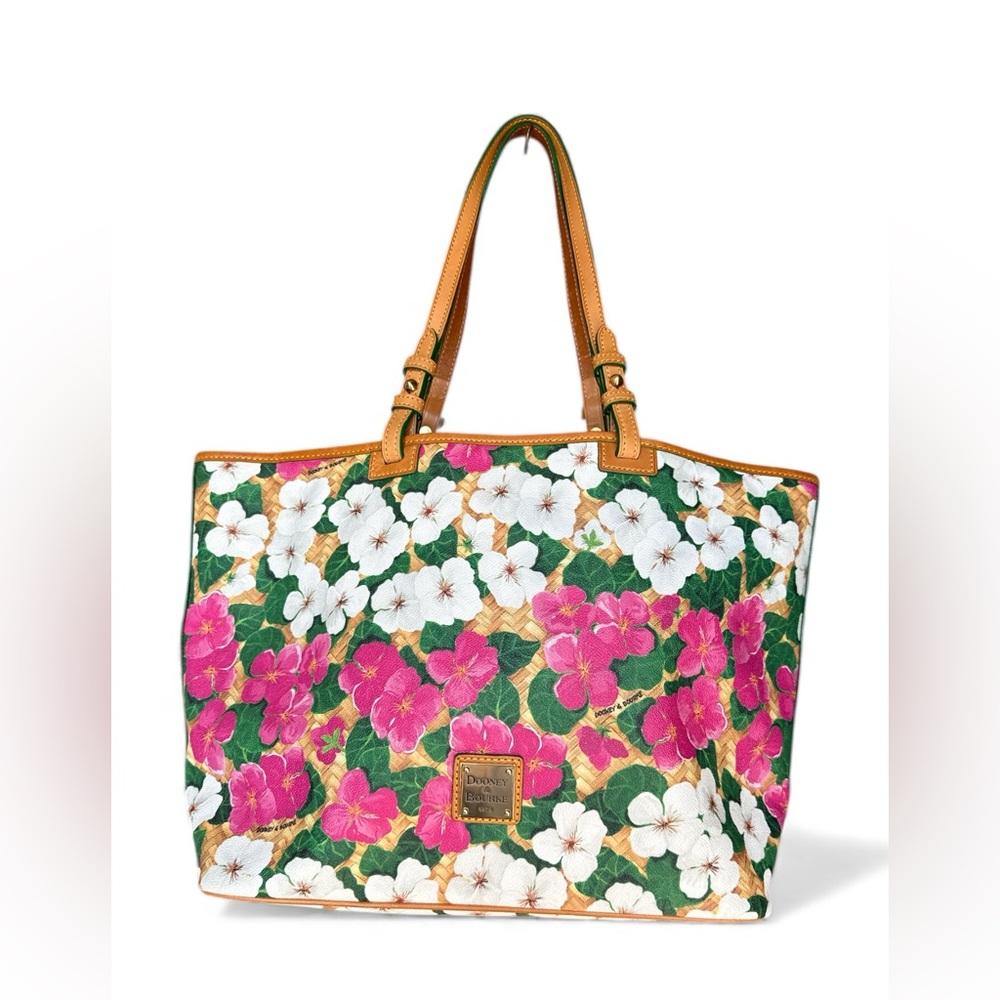 Dooney & Bourke Leisure Floral Tote - Pink, Green, and White